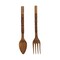 Carved Tiki Spoon & Fork Wooden Wall Decor Art Utensil Decoration Set
